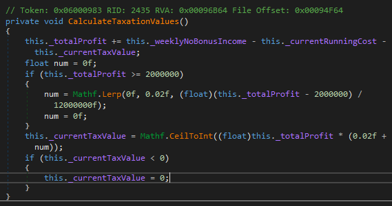 the code for calculatetaxationvalues()