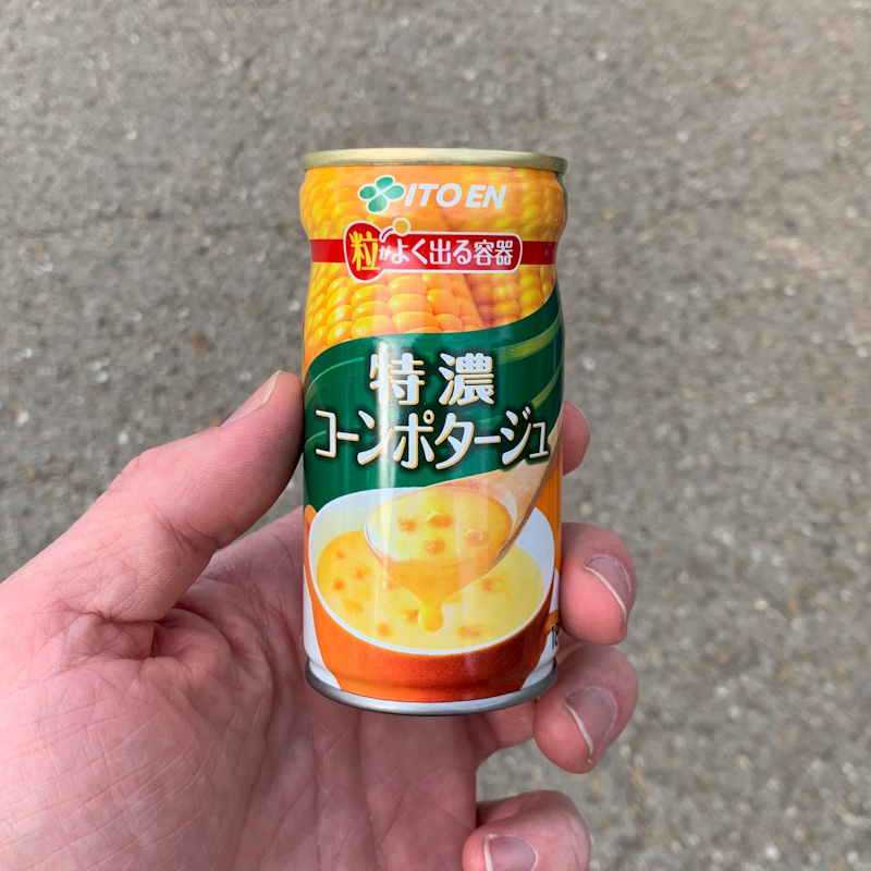 Corn soup in a can