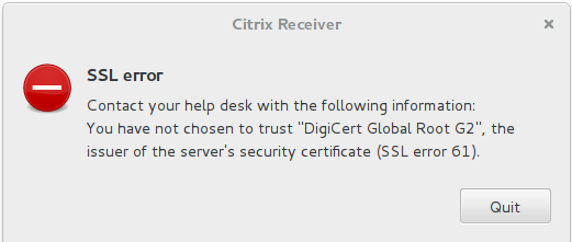 Citrix trust error 61